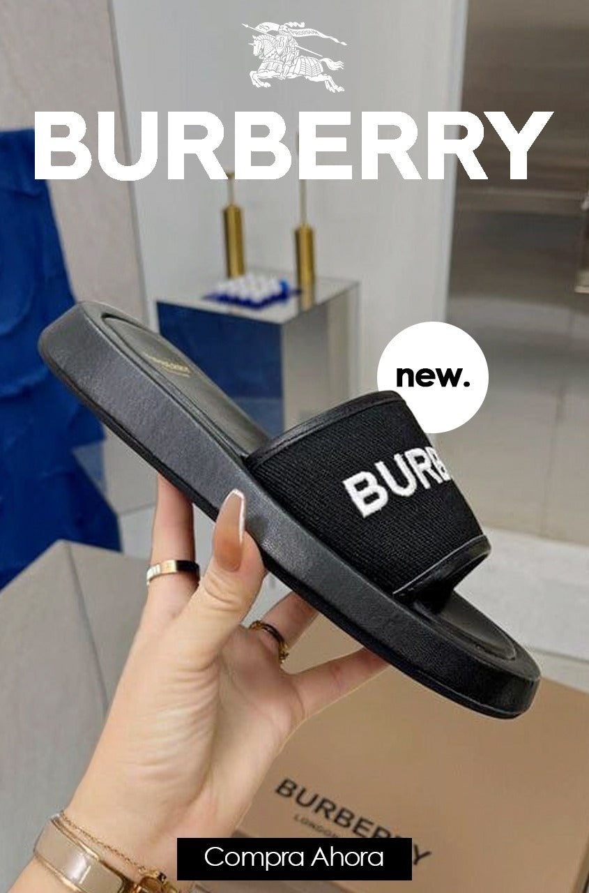 SANDALIA BURBERRY NEGRO BLANCO