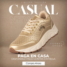 Cargar imagen en el visor de la galería, TENIS VLEZ DORADO CASUAL
