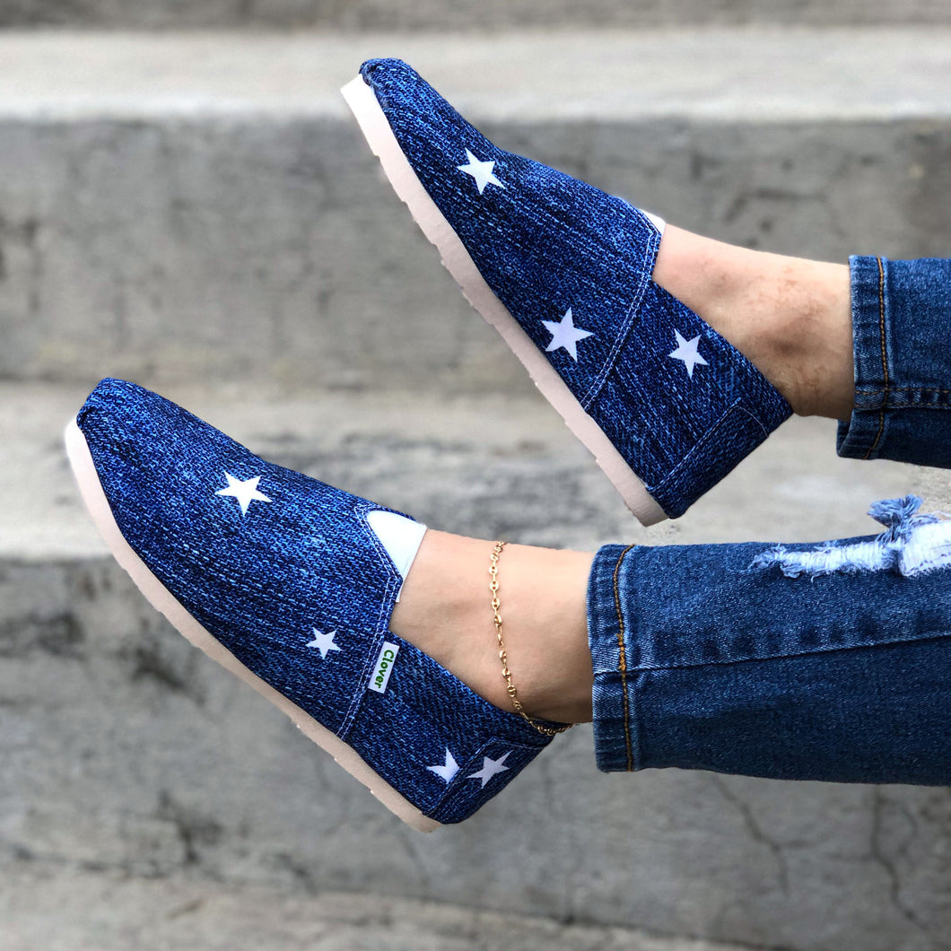 Alpargata Mujer Azul Estrellas